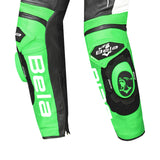 BELA X RACE CUIR PANTALON DE MOTO HOME NEGRE BLANC VERD