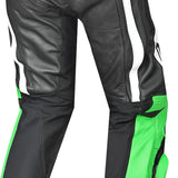 BELA X RACE CUIR PANTALON DE MOTO HOME NEGRE BLANC VERD
