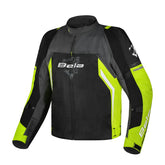 BELA CORDANIEL JAQUETE DE MOTO NEGRO GRIS OSCURO AMARILLO
