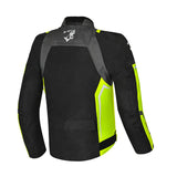 BELA CORDANIEL JAQUETE DE MOTO NEGRO GRIS OSCURO AMARILLO