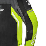 BELA CORDANIEL JAQUETE DE MOTO NEGRO GRIS OSCURO AMARILLO
