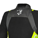 BELA CORDANIEL JAQUETE DE MOTO NEGRO GRIS OSCURO AMARILLO