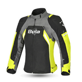 BELA ELANUR CHAQUETA DE MOTO MUJER NEGRO ANTRACITA AMARILLO FLOU