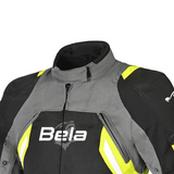 BELA ELANUR CHAQUETA DE MOTO MUJER NEGRO ANTRACITA AMARILLO FLOU