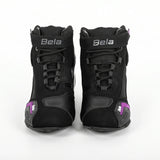BELA KIVA CUIR URBAN DONA BOTA DE MOTO NEGRE ROSA
