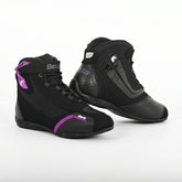 BELA KIVA CUIR URBAN DONA BOTA DE MOTO NEGRE ROSA