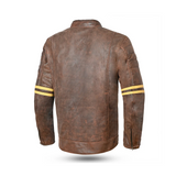 BELA ROYAL RIDER HOMBRE PIEL VINTAGE CHAQUETA DE MOTO NARRON BEIGE