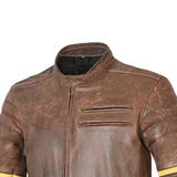 BELA ROYAL RIDER HOMBRE PIEL VINTAGE CHAQUETA DE MOTO NARRON BEIGE