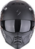 SCORPION EXO-COMBAT II GENESIS Moto Jet Casco Negro Mate Blanco Dorado
