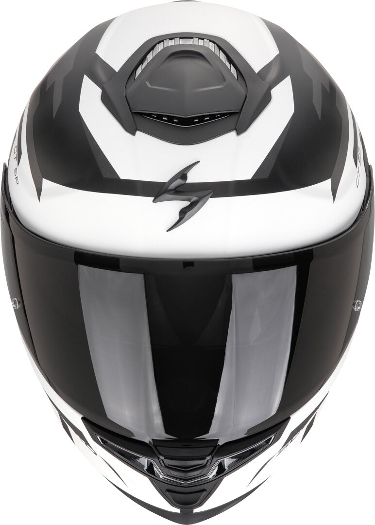 SCORPION CASCOS INTEGRALES EXO-GT SP AIR TORNADO BLANCO NEGRO MATE PLATA