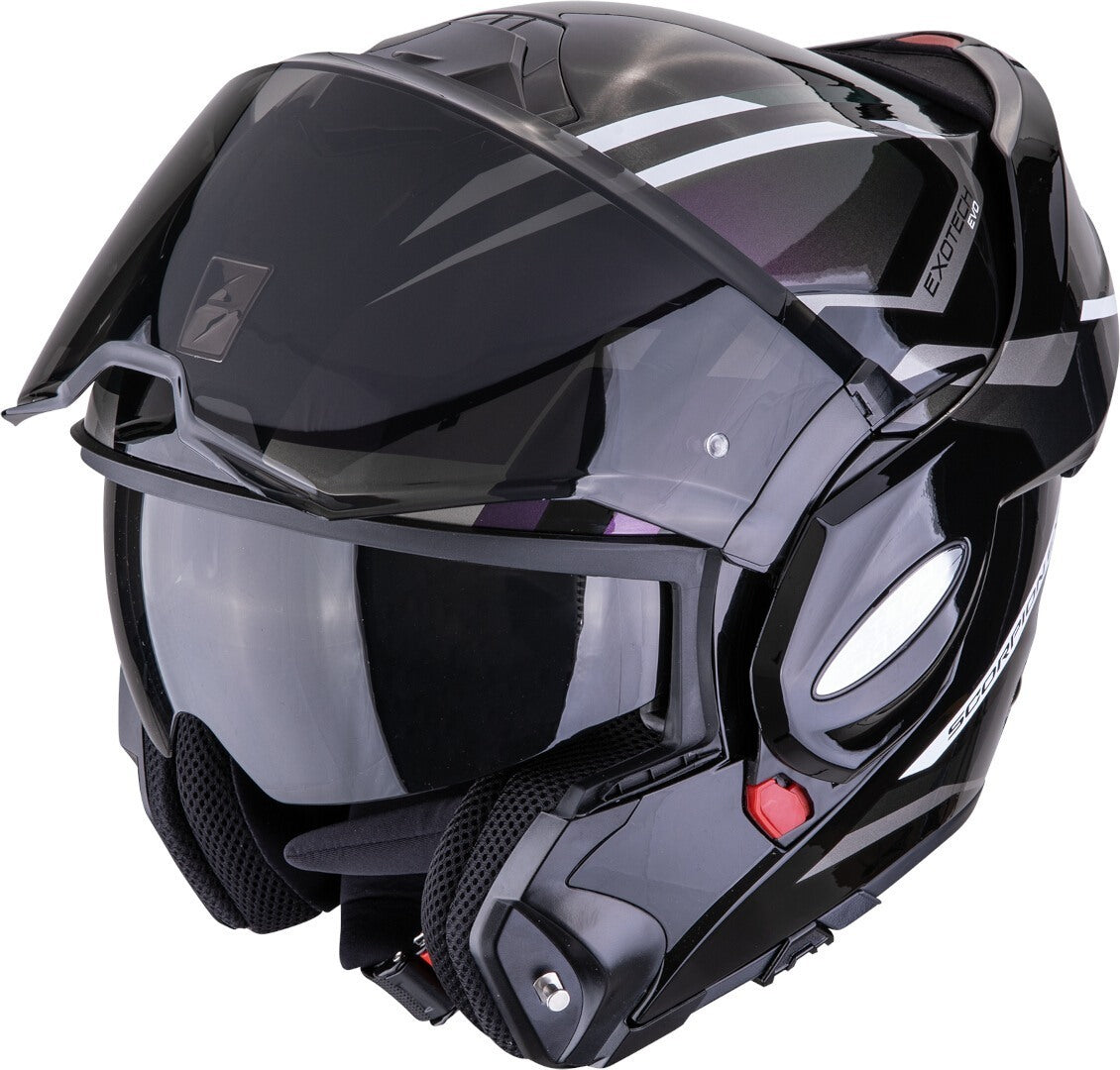 SCORPION EXO Tech Evo Furio de moto Casco modular Negro Camaleon