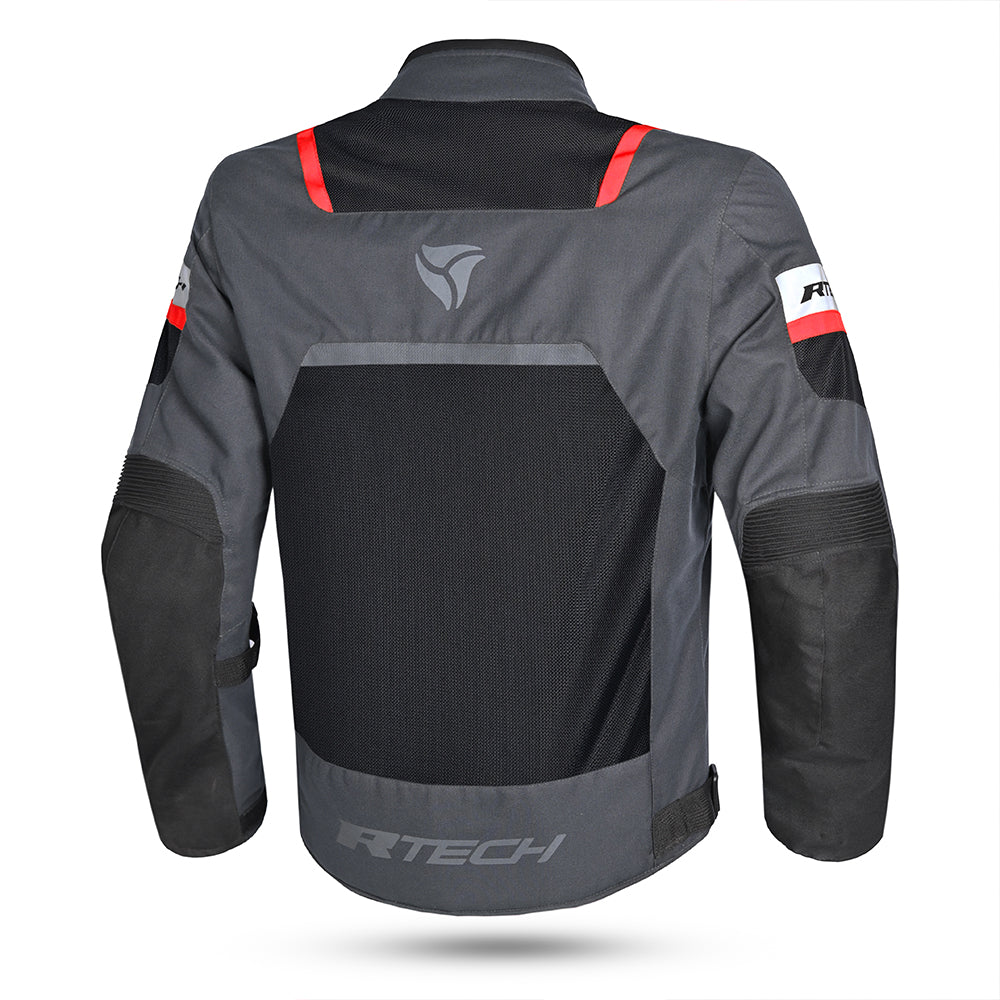 R-TECH - Chaqueta Textil Spiral Mesh Antracita/Negro/Rojo - SECURTEX MOTOR S.L (t/a MaximoMoto)