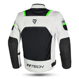 R-TECH SPIRAL MESH CHAQUETA DE MOTO VERANO HOMBRE GRIS FRIO NEGRO VERDE FLUO