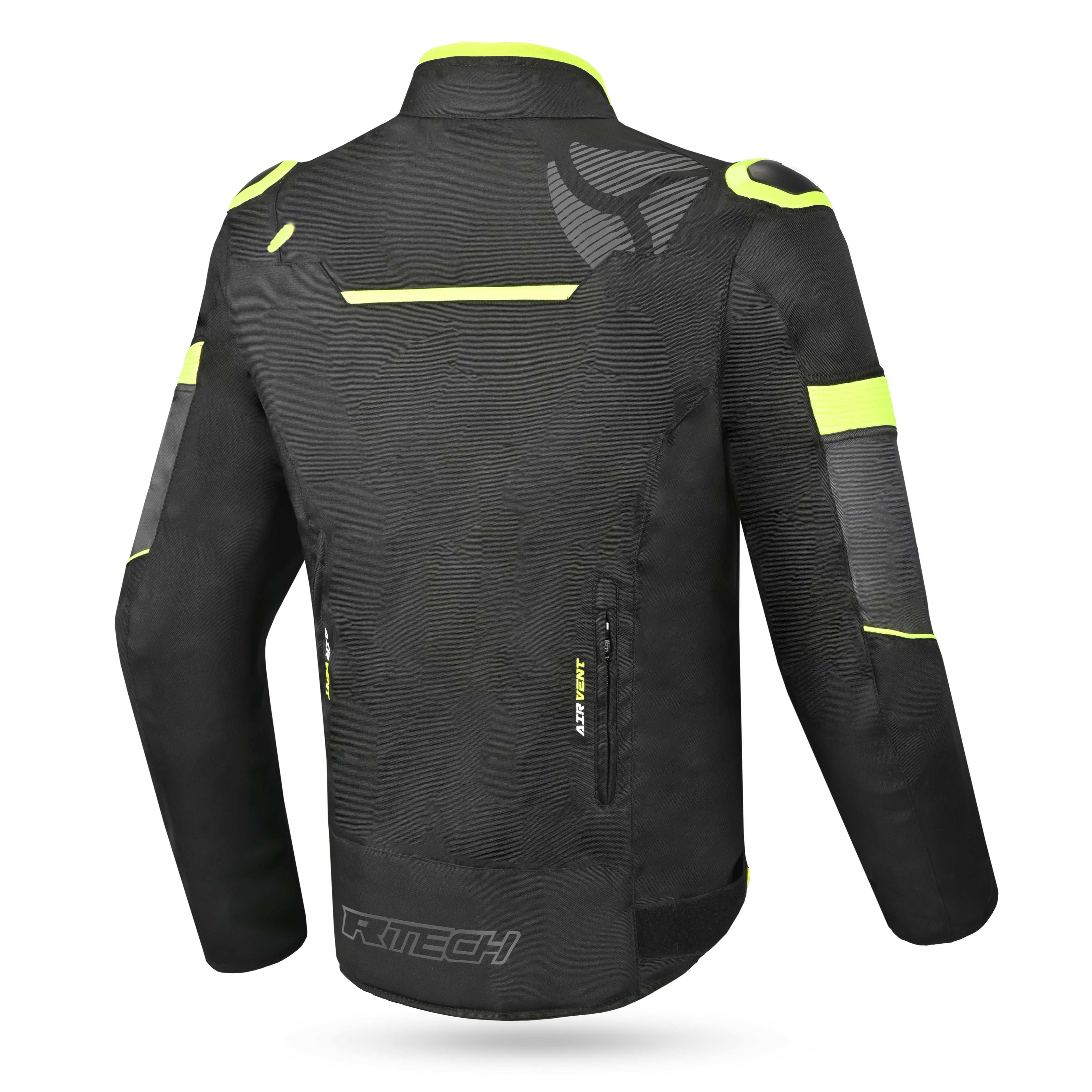 R-TECH Chaqueta Textil Knight Rider (Short) Negro/Antracita/Amarillo - CHAQUETA