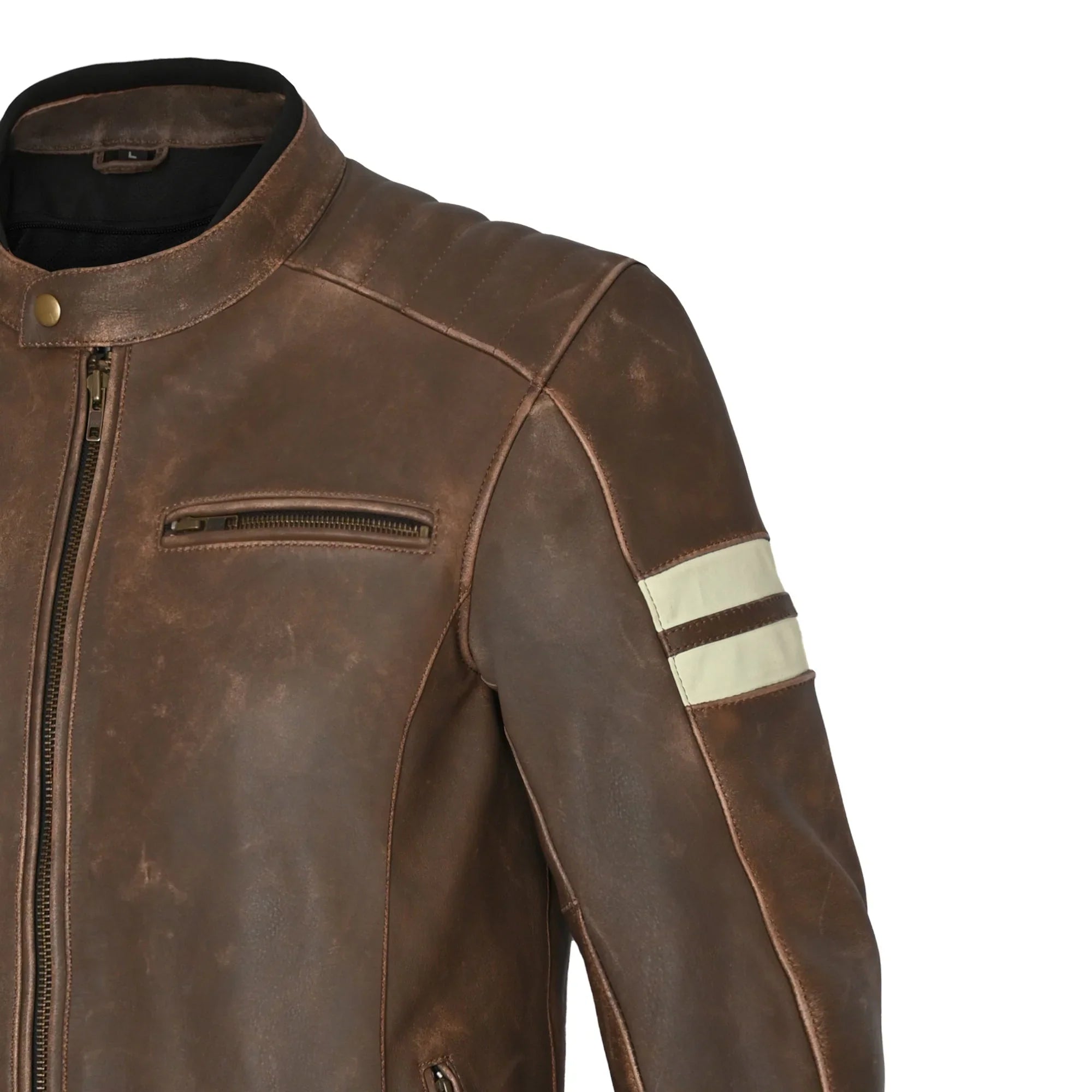 BELA - CHAQUETA PIEL STARK MARRON/BEIGE - SECURTEX MOTOR S.L (t/a MaximoMoto)