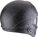 SCORPION EXO-Combat II Spiderweb Abierto Jet Casco Negro Mate Plata