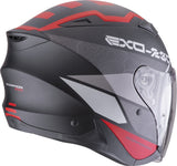 Scorpion EXO-230 BAND Cara Abierta Jet Casco Negro Mate Rojo Plata