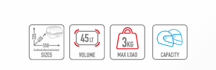 GIVI ML B45+ Maleta Moto Respaldo Negro Top Case 45 L - SECURTEX MOTOR S.L (t/a MaximoMoto)