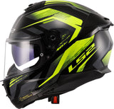 LS2 - FF808 STREAM II FURY BLACK H-V YELLOW