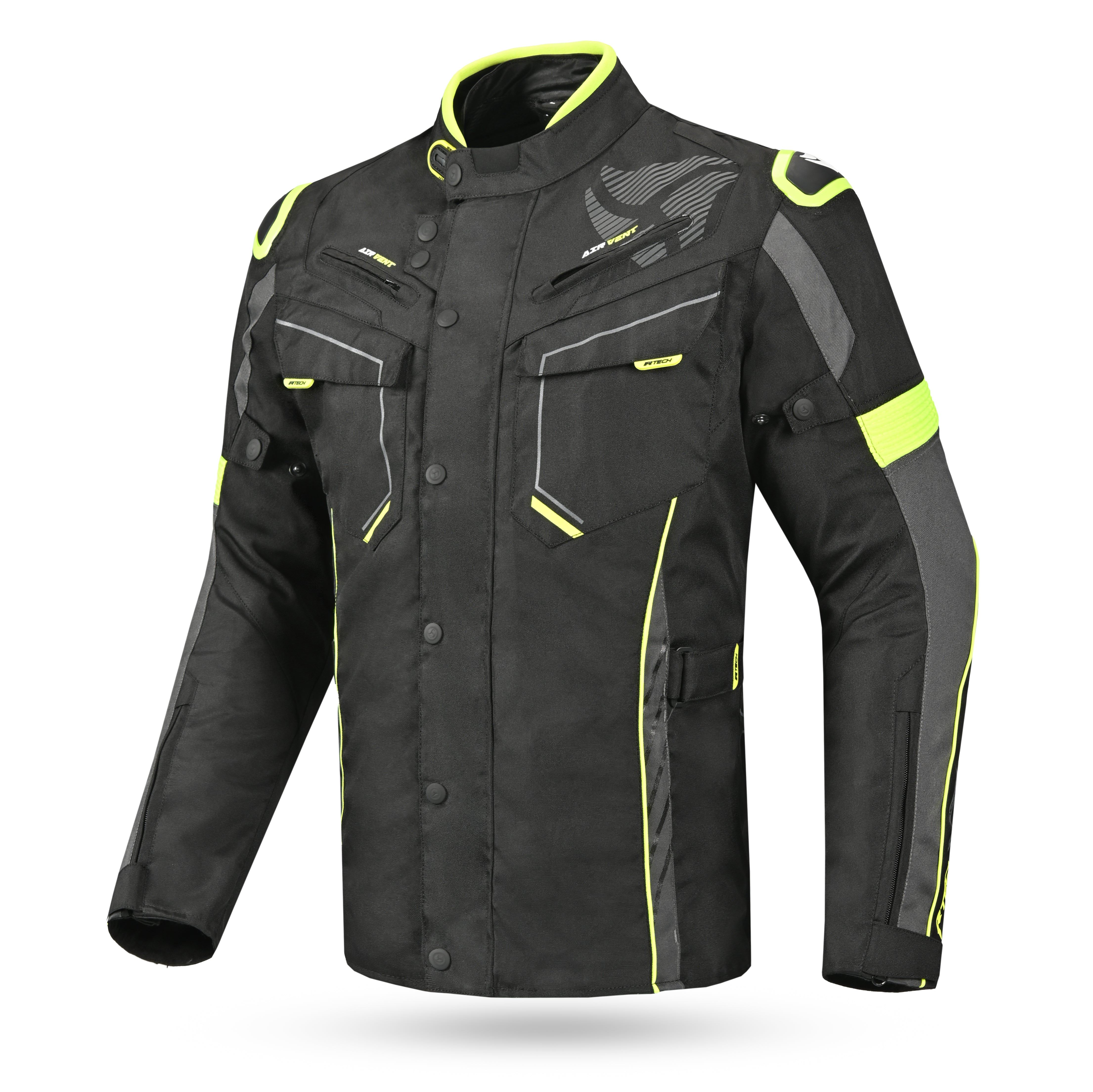 R-TECH Chaqueta Textil Knight Rider (Long) Negro/Antracita/Amarillo - SECURTEX MOTOR S.L (t/a MaximoMoto)