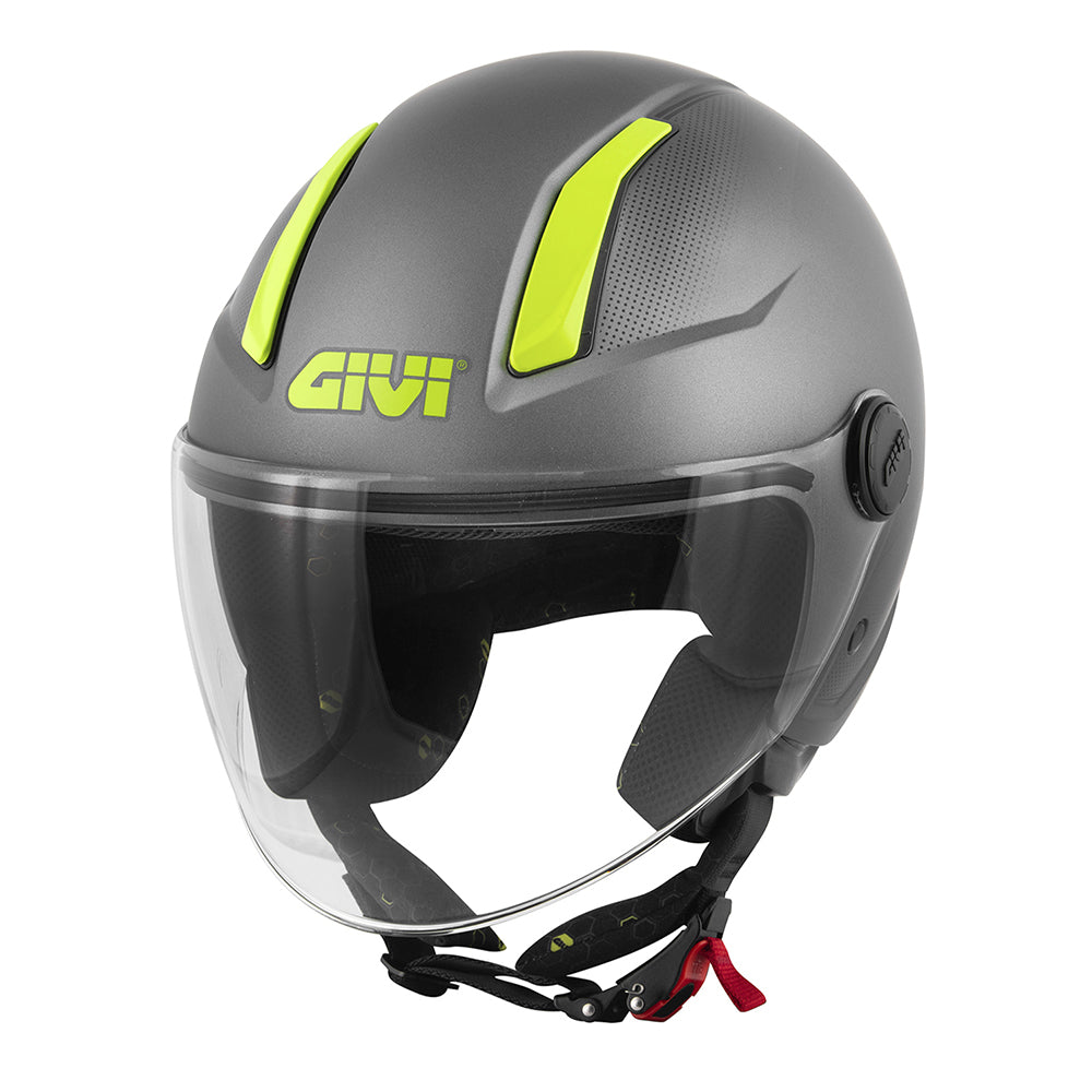 GIVI 11.7 SOLID Casco De Moto Demi Jet En Amarillo Titanio Mate