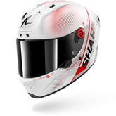 SHARK AERON SPEED-TECH Carbon Blanco Rojo Casco De Moto