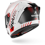 SHARK AERON SPEED-TECH Carbon Blanco Rojo Casco De Moto