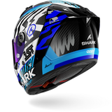 SHARK AERON SPEED-FANCY Carbon Blanco Azul Casco De Moto