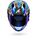 SHARK AERON SPEED-FANCY Carbon Blanco Azul Casco De Moto