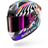 SHARK AERON SPEED-FANCY Carbon Blanco Naranja Casco De Moto