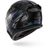 SHARK D-SKWAL 3 STREETRUSH NEGRO Green Chrome Casco De Moto