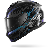 SHARK D-SKWAL 3 STREETRUSH NEGRO Green Chrome Casco De Moto