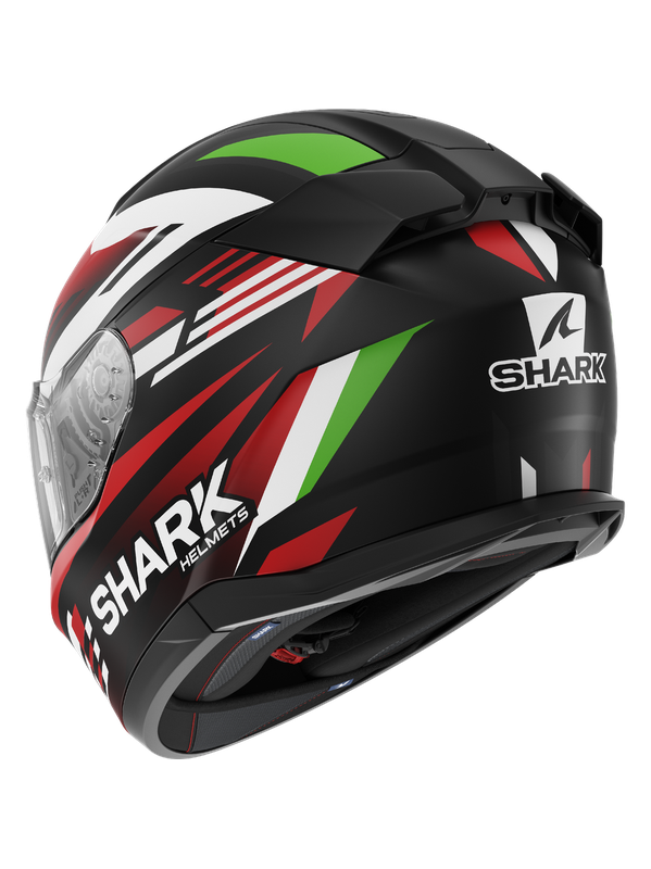 SHARK CASCO INTEGRAL D-SKWAL 3 FIRSTLAP Negro Mate Rojo Verde
