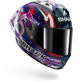 SHARK AERON-GP Fim Carbon Casco Integral De Moto Violeta Blanco