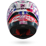 SHARK AERON-GP Fim Carbon Casco Integral De Moto Violeta Blanco