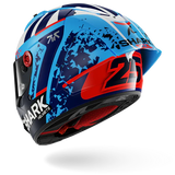 SHARK AERON-GP FIM RACING #1 REPLICA RAUL FERNANDEZ Azul Blanco Casco De Moto