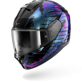 SHARK RIDILL 2 REPTAIA Casco De Moto NEGRO Violeta Glitter
