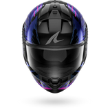 SHARK RIDILL 2 REPTAIA Casco De Moto NEGRO Violeta Glitter