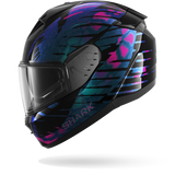 SHARK RIDILL 2 REPTAIA Casco De Moto NEGRO Violeta Glitter