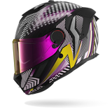 SHARK SPARTAN GT PRO CARBON STHYR Mat Carbon Violeta Chrom Casco De Moto