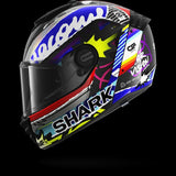 SHARK SPARTAN RS CARBON STREETRUSH Carbon Azul Chromo Casco De Moto