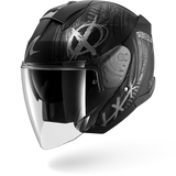 SHARK SKWAL JET SHIEVER Mat NEGRO Anthra Plata Casco De Moto