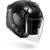 SHARK SKWAL JET SHIEVER Mat NEGRO Anthra Plata Casco De Moto