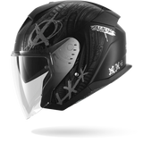 SHARK SKWAL JET SHIEVER Mat NEGRO Anthra Plata Casco De Moto
