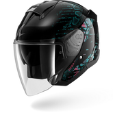 SHARK SKWAL JET REPTAIA NEGRO Violeta Glitter Casco De Moto