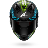 SHARK AERON-GP FIM RACING #2 SPEED-VIB Carbon Azul Green Casco De Moto