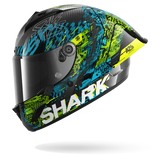 SHARK AERON-GP FIM RACING #2 SPEED-VIB Carbon Azul Green Casco De Moto