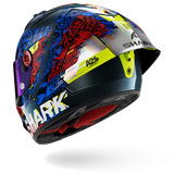 SHARK AERON-GP FIM RACING #2 SPEED-VIB Carbon Azul Rojo Casco De Moto