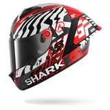 SHARK AERON-GP FIM RACING #2 SPEED-FANCY Mat Carbon Blanco Rojo Casco De Moto