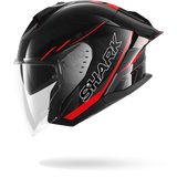 SHARK SKWAL JET CUP SPEED-TECH NEGRO Rojo Anthra Casco De Moto